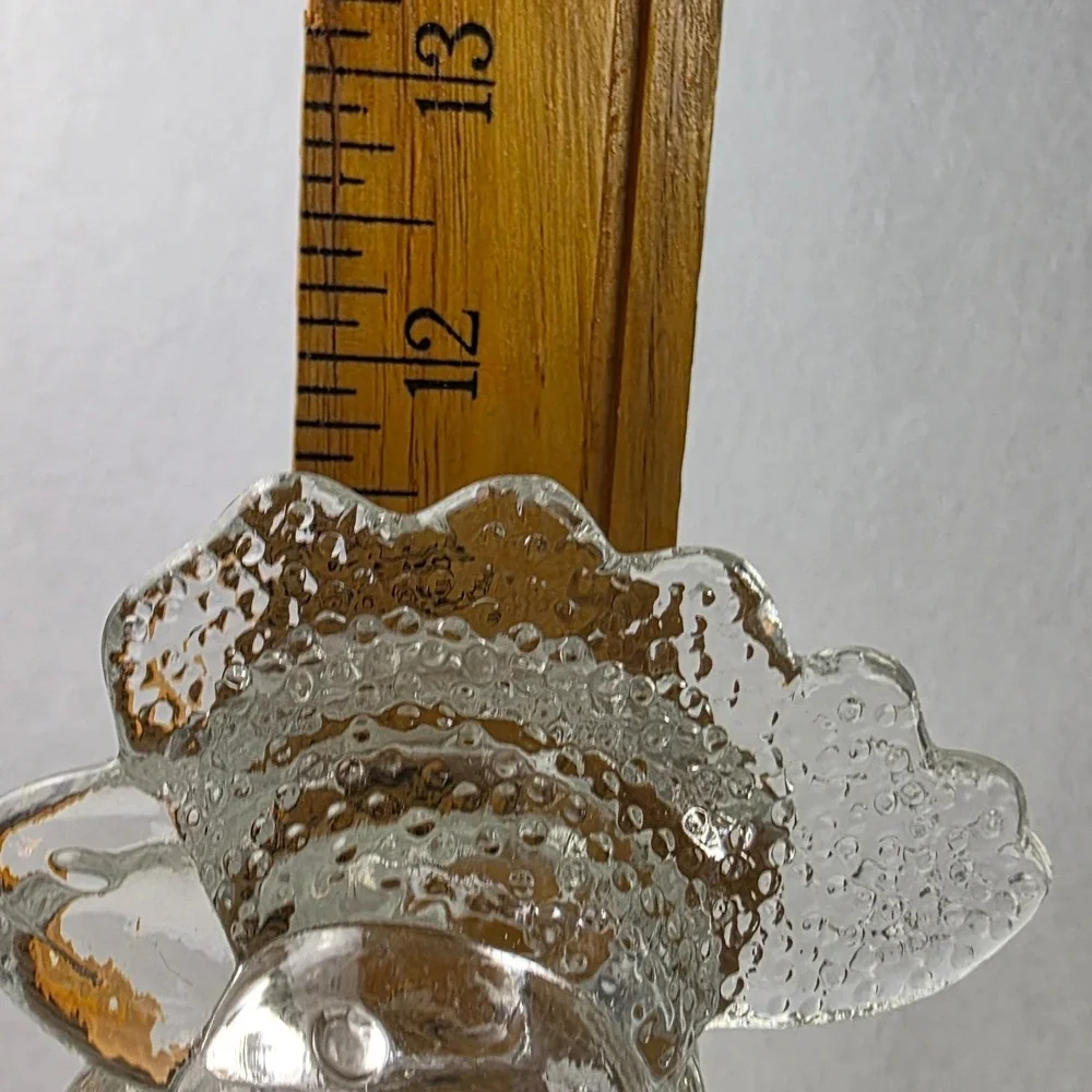 Vintage Clear Glass Tall Rooster Chicken Decanter Bottle 12